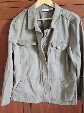 Liz Claiborne Olive-Tan Casual Shirt/jacket Xl